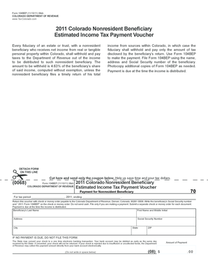 2011 Colorado Nonresident Beneficiary Estimated Income Tax Payment Voucher