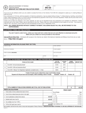 Missouri Tax Form Order Form