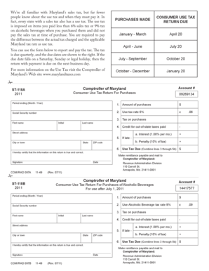 Maryland Consumer Use Tax Return