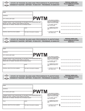 Rhode Island Prepaid Wireless Tax Form