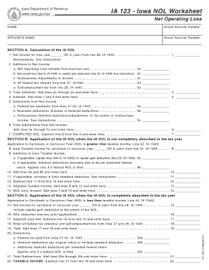 Iowa NOL Worksheet