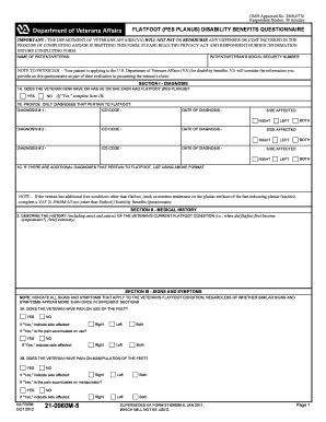 Flatfoot Disability Benefits Questionnaire