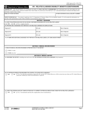 HIV-Related Illnesses Disability Benefits Questionnaire