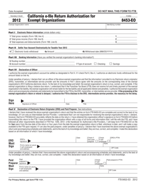 California e-file Return Authorization for Exempt Organizations
