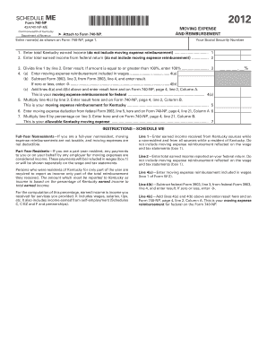 Kentucky Moving Expense Reimbursement Form 740-NP