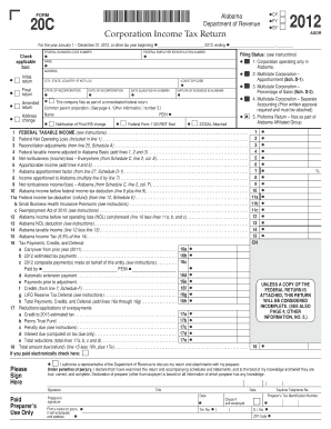 Alabama Corporation Income Tax Return