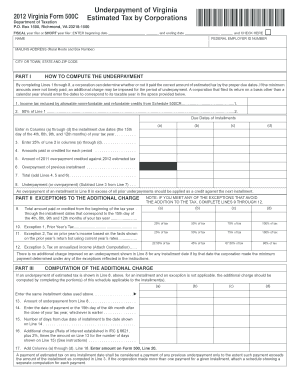 Virginia Form 500C Estimated Tax by Corporations