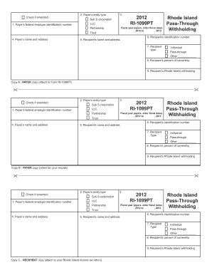 Rhode Island RI-1099PT Pass-Through Withholding Form