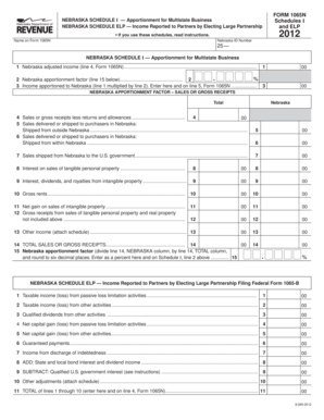 Nebraska Schedule I Form 1065N