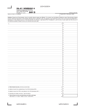PA-41 Schedule A Form