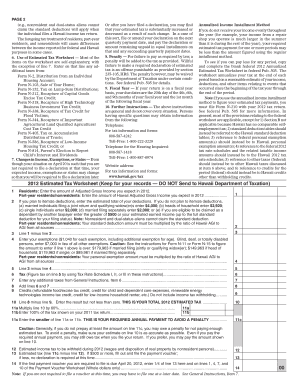 Hawaii N-1 Form 2012