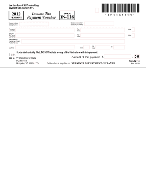 Vermont Income Tax Payment Voucher