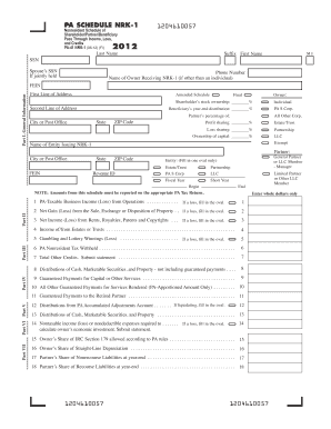 PA Nonresident Schedule NRK-1