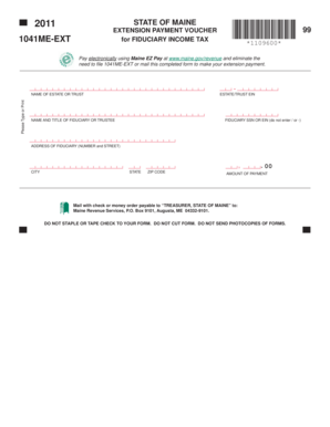 Maine Fiduciary Income Tax Extension Payment Voucher