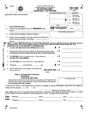 South Carolina Quarterly Tax Return