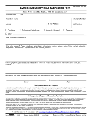 Systemic Advocacy Issue Submission Form