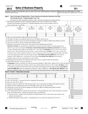 California Schedule D-1 2012