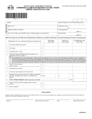 Hawaii Fuel Tax Refund Form M-36