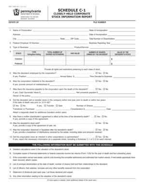 Schedule C-1 Inheritance Tax Return