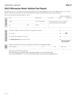 Minnesota Motor Vehicle Fuel Report