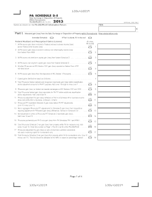 Pennsylvania Schedule D-I Form