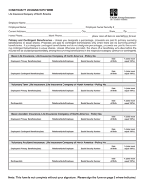 Beneficiary Designation Form