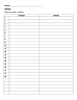 Spanish Language Exercise Form