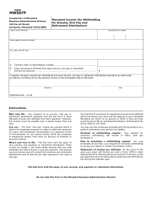 Maryland Income Tax Withholding Form