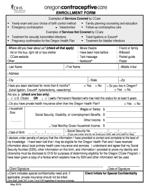 Oregon CCare Enrollment Form