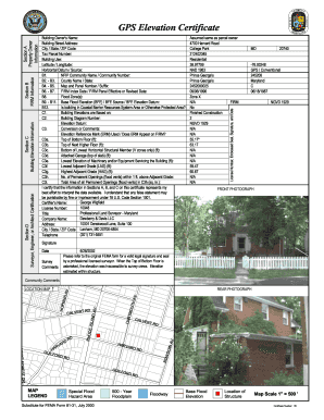 GPS Elevation Certificate