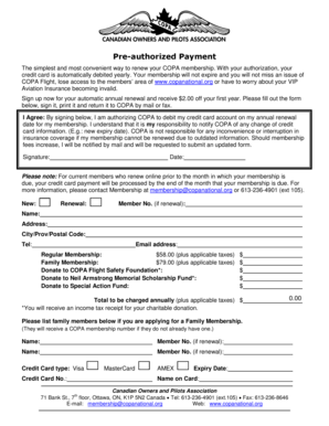 COPA Membership Renewal Form