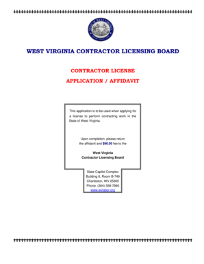 West Virginia Contractor License Application