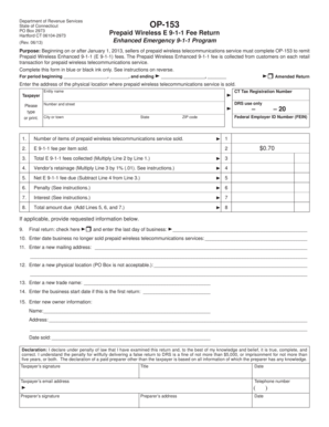 Connecticut Prepaid Wireless E 9-1-1 Fee Return