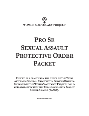 Texas Sexual Assault Protective Order Packet
