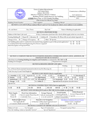 Massachusetts Building Permit Application