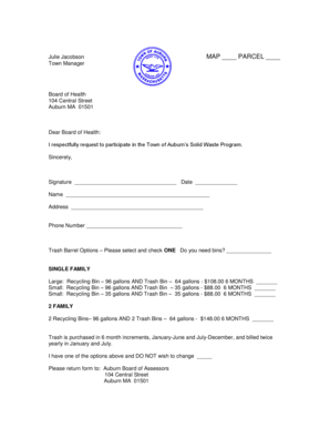 Auburn Solid Waste Program Application