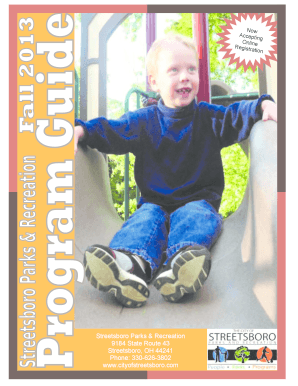 Streetsboro Parks & Recreation Registration Form