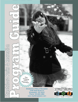 Streetsboro Parks & Recreation Registration Form