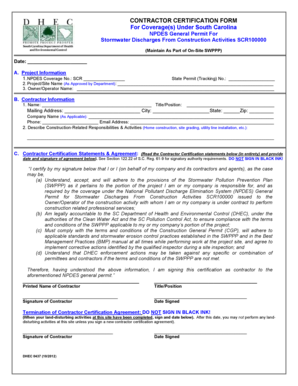Contractor Certification Form