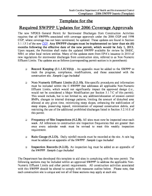 Compliance - 2006 SWPPP Inserts (Template)