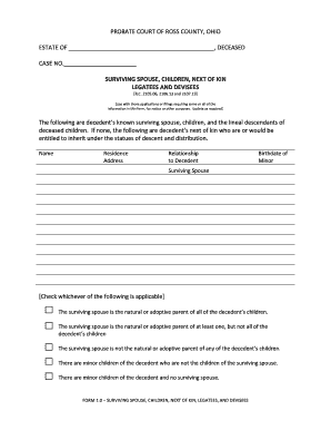 Ohio Probate Court Form 1.0