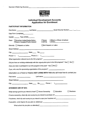 Individual Development Account Application