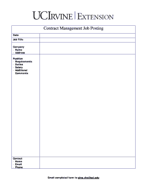 Contract Management Job Posting Form