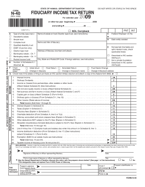 Hawaii Fiduciary Income Tax Return Form N-40