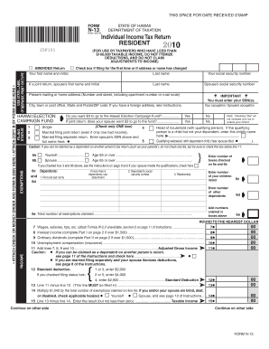 Hawaii Individual Income Tax Return