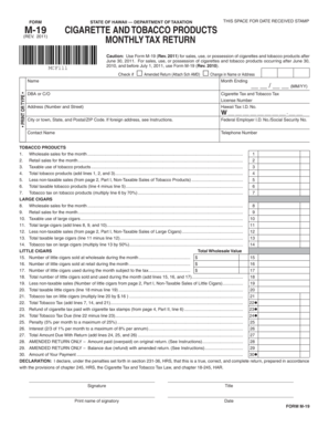 Hawaii Cigarette and Tobacco Tax Return Form