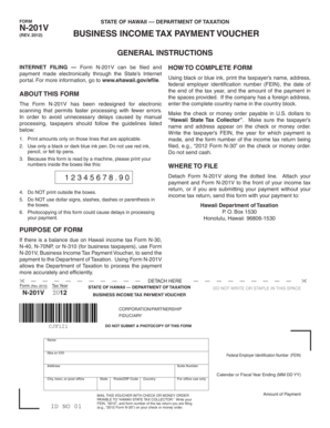 Hawaii Business Income Tax Payment Voucher