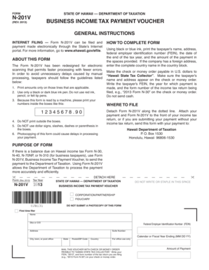 Hawaii Business Income Tax Payment Voucher