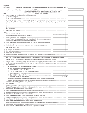 Hawaii Form N-3 2014