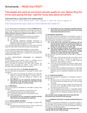 Texas Annulment Petition Form